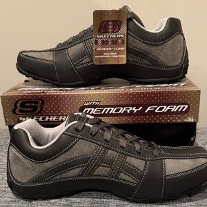 Skechers Men's Charcoal and Black Sneakers